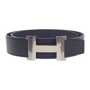 Hermes Constance Reversible 80 Belt Togo Vauchamonie Black Silver Hardware